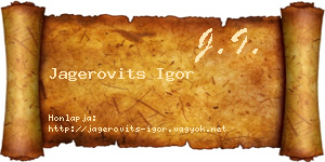 Jagerovits Igor névjegykártya